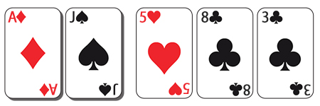 example of poker hand with Ace high card