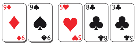 example of a pair of nines in poker