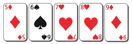 Straight poker hand example