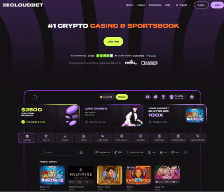 Cloudbet casino Screenshot